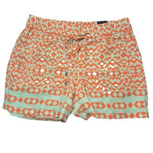 The Limited Easy Short 5 Inch Inseam Coral Aqua Aztec Print Shorts Small NWT